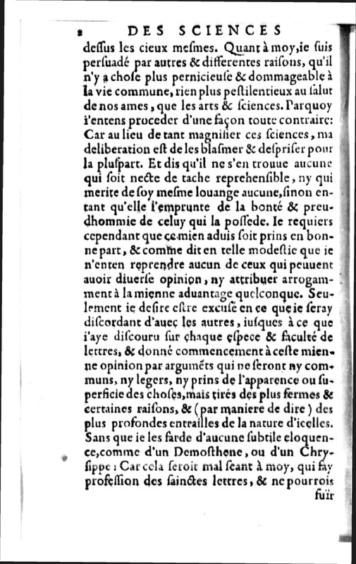 Declamation sur l'incertitude, vanité et abus des sciences Declamation sur l'incertitude, vanité et abus des sciences