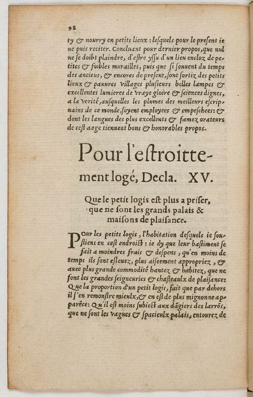 Paradoxes, ce sont propos contre la commune opinion, debatuz en forme de declamations forenses Paradoxes, ce sont propos contre la commune opinion, debatuz en forme de declamations forenses