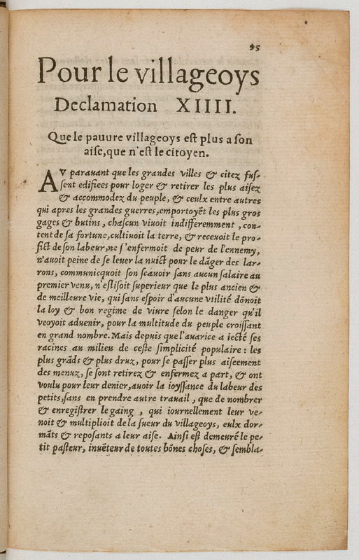 Paradoxes, ce sont propos contre la commune opinion, debatuz en forme de declamations forenses