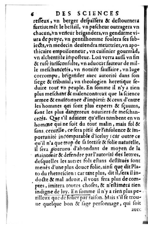 Declamation sur l'incertitude, vanité et abus des sciences