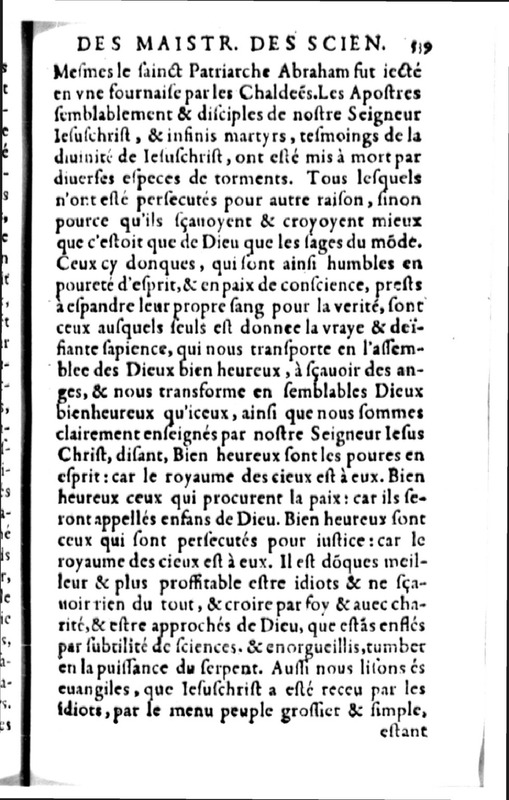 Declamation sur l'incertitude, vanité et abus des sciences