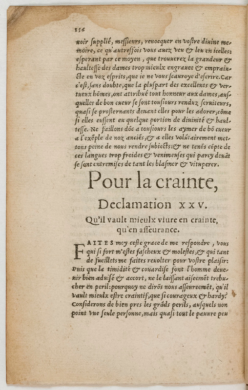 Paradoxes, ce sont propos contre la commune opinion, debatuz en forme de declamations forenses