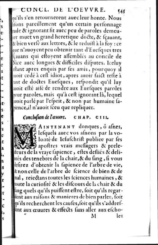 Declamation sur l'incertitude, vanité et abus des sciences