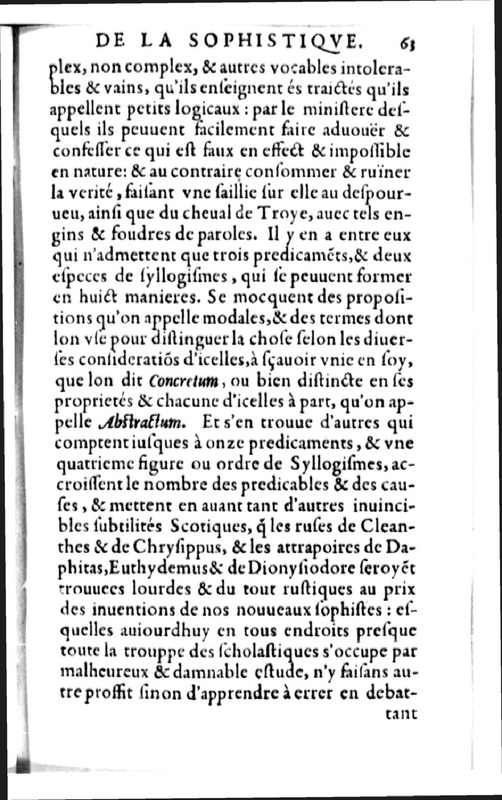 Declamation sur l'incertitude, vanité et abus des sciences
