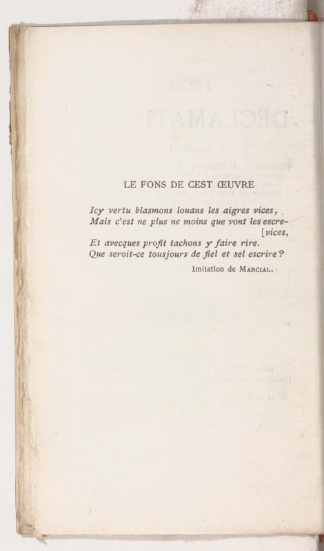 Trois déclamations esquelles l'Ivrongne, le Putier et le Joueur de Dez débattent Trois déclamations esquelles l'Ivrongne, le Putier et le Joueur de Dez débattent