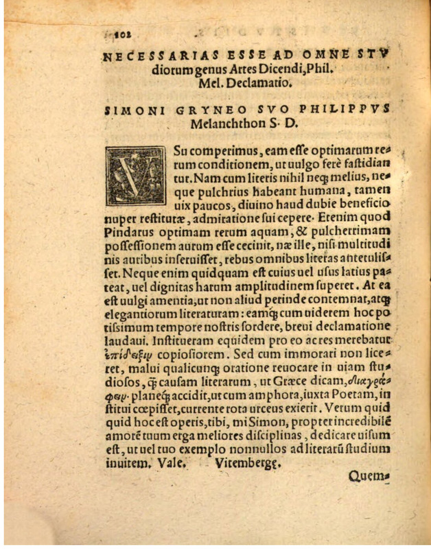 Liber Selectarum Declamationum Philippi Melanthonis