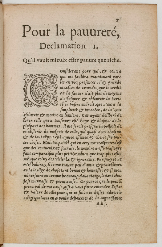 Paradoxes, ce sont propos contre la commune opinion, debatuz en forme de declamations forenses