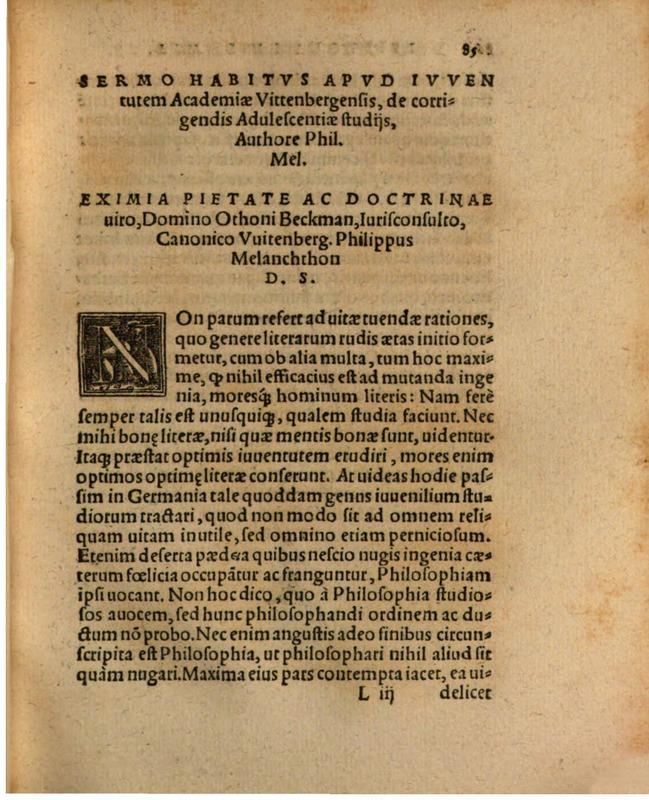 Liber Selectarum Declamationum Philippi Melanthonis