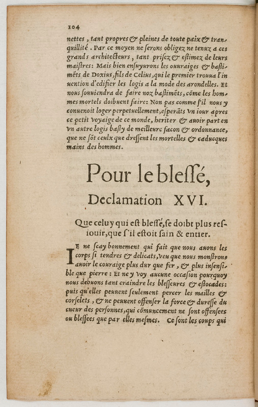 Paradoxes, ce sont propos contre la commune opinion, debatuz en forme de declamations forenses