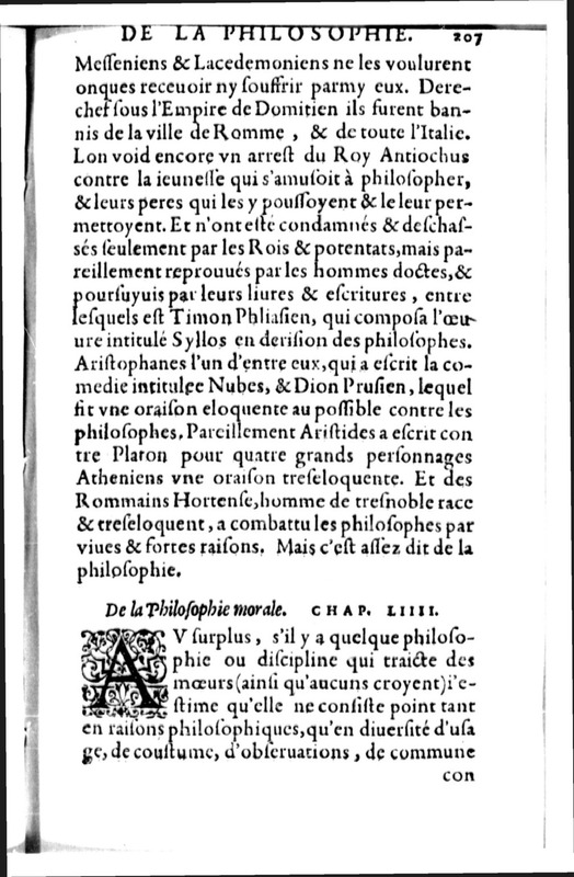 Declamation sur l'incertitude, vanité et abus des sciences