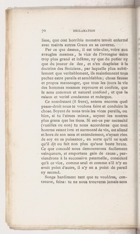 Trois déclamations esquelles l'Ivrongne, le Putier et le Joueur de Dez débattent Trois déclamations esquelles l'Ivrongne, le Putier et le Joueur de Dez débattent