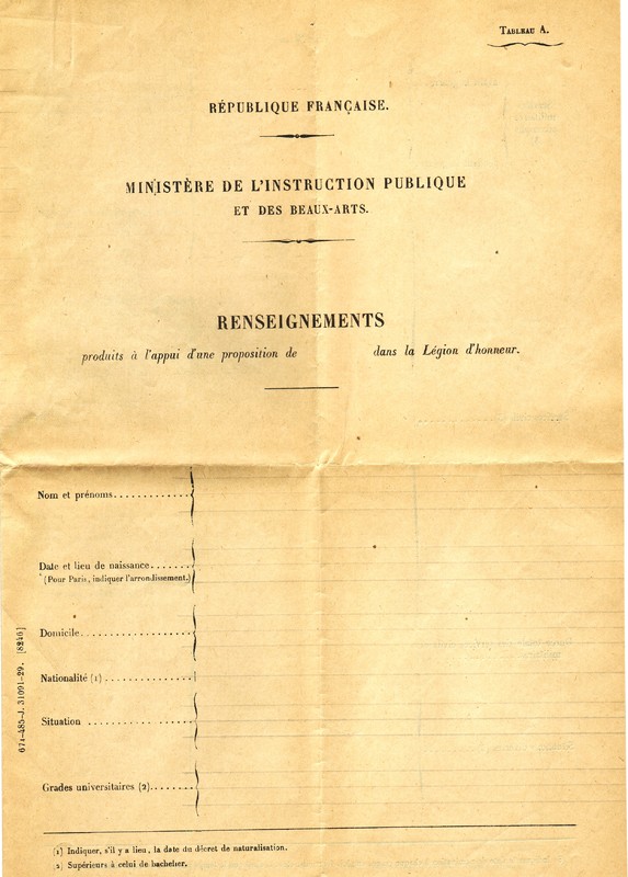 Lettre du Cabinet du Ministre de l'Instruction publique et des Beaux‑Arts à Marguerite Audoux