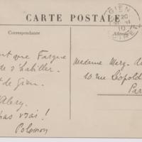 Carte postale de Valery Larbaud et Léon-Paul Fargue à Marguerite Audoux