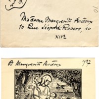 Carte de Gabriel Belot à Marguerite Audoux