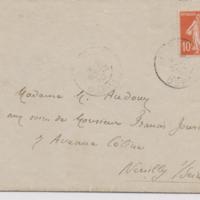 Lettre d'André Gide à Marguerite Audoux