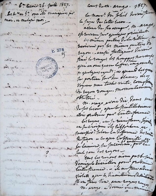 Cours public d'astronomie donné par François Arago à l'Observatoire de Paris, 1827 Cours public d'astronomie donné par François Arago à l'Observatoire de Paris, 1827