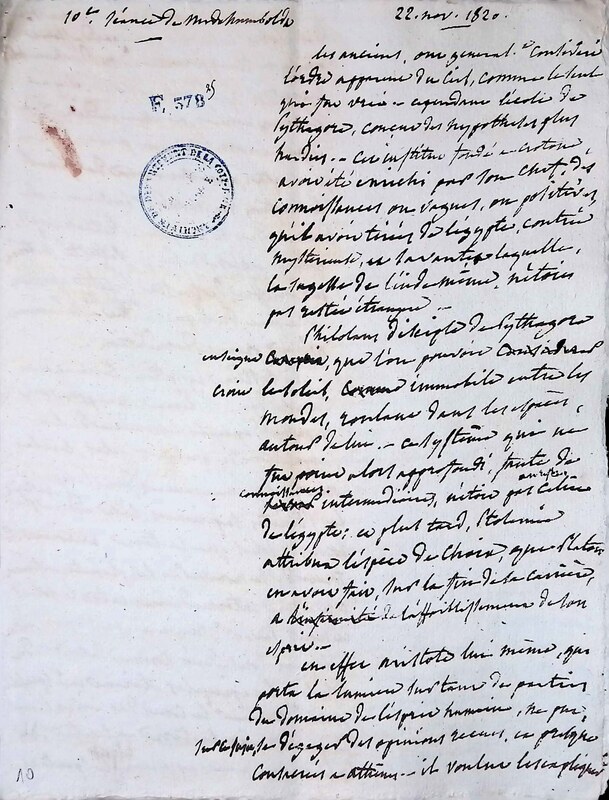 Cours privé de philosophie naturelle donné par Alexander von Humboldt ; 1820-1822 Cours privé de philosophie naturelle donné par Alexander von Humboldt ; 1820-1822