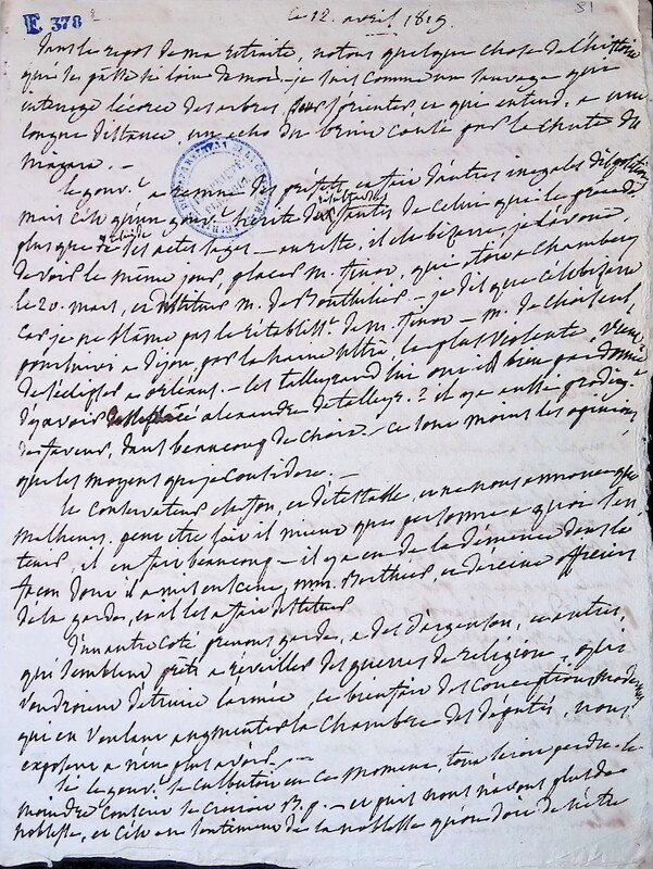 Dans le repos de ma retraite, notons quelque chose de l'histoire qui se passe s loin de moi Dans le repos de ma retraite, notons quelque chose de l'histoire qui se passe s loin de moi