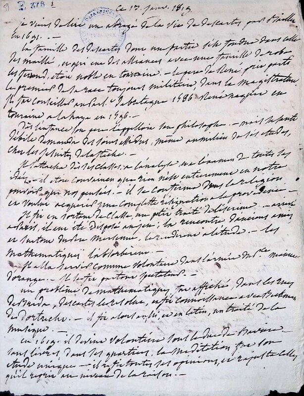 Abrégé de la vie de Descartes par Baillet Abrégé de la vie de Descartes par Baillet