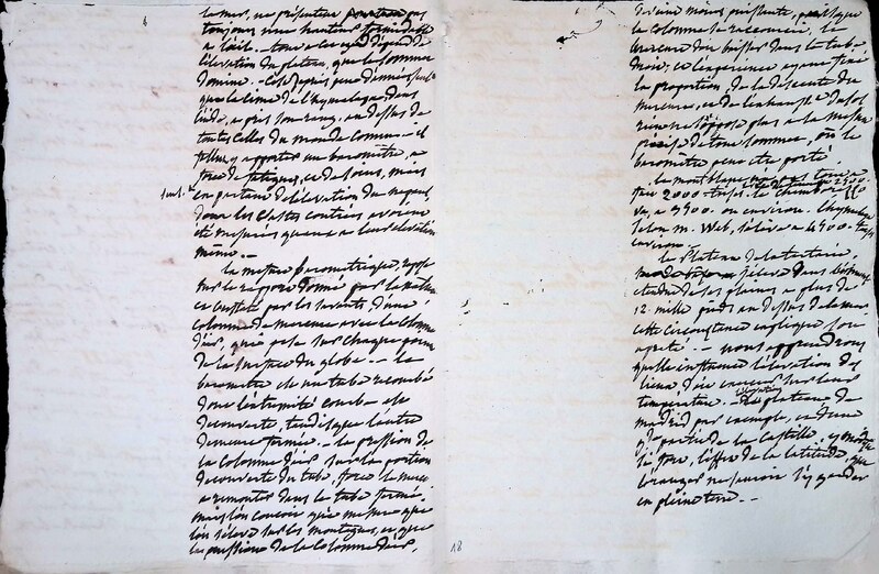 Cours privé de philosophie naturelle donné par Alexander von Humboldt ; 1820-1822