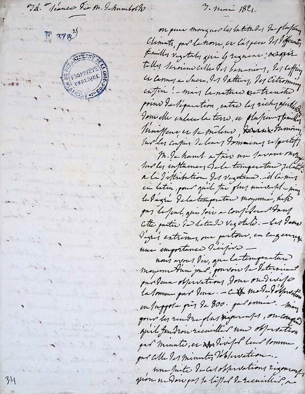 Cours privé de philosophie naturelle donné par Alexander von Humboldt ; 1820-1822 Cours privé de philosophie naturelle donné par Alexander von Humboldt ; 1820-1822