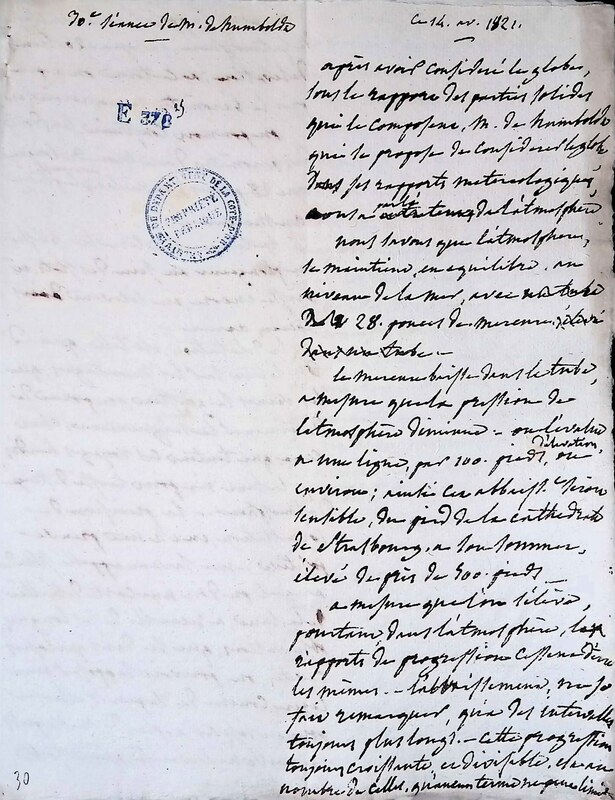 Cours privé de philosophie naturelle donné par Alexander von Humboldt ; 1820-1822 Cours privé de philosophie naturelle donné par Alexander von Humboldt ; 1820-1822