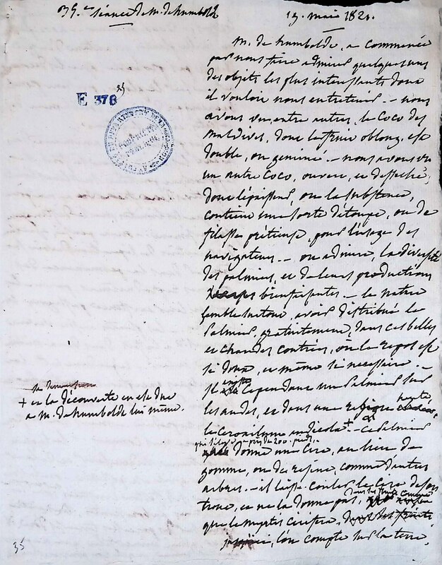 Cours privé de philosophie naturelle donné par Alexander von Humboldt ; 1820-1822 Cours privé de philosophie naturelle donné par Alexander von Humboldt ; 1820-1822