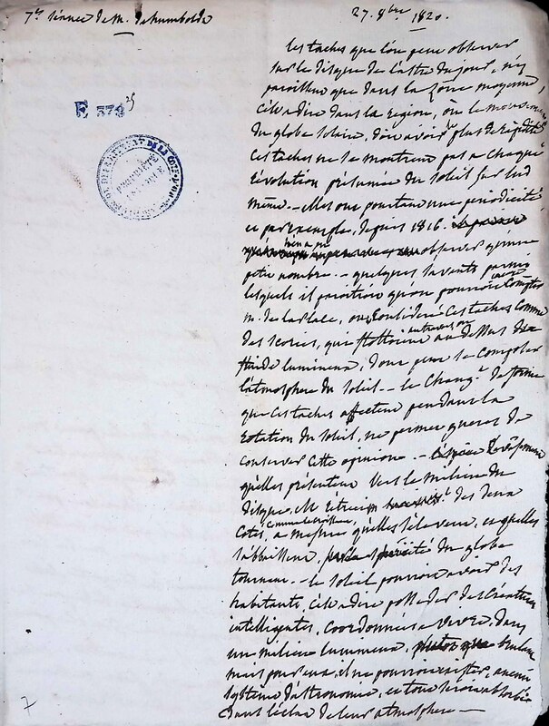 Cours privé de philosophie naturelle donné par Alexander von Humboldt ; 1820-1822 Cours privé de philosophie naturelle donné par Alexander von Humboldt ; 1820-1822