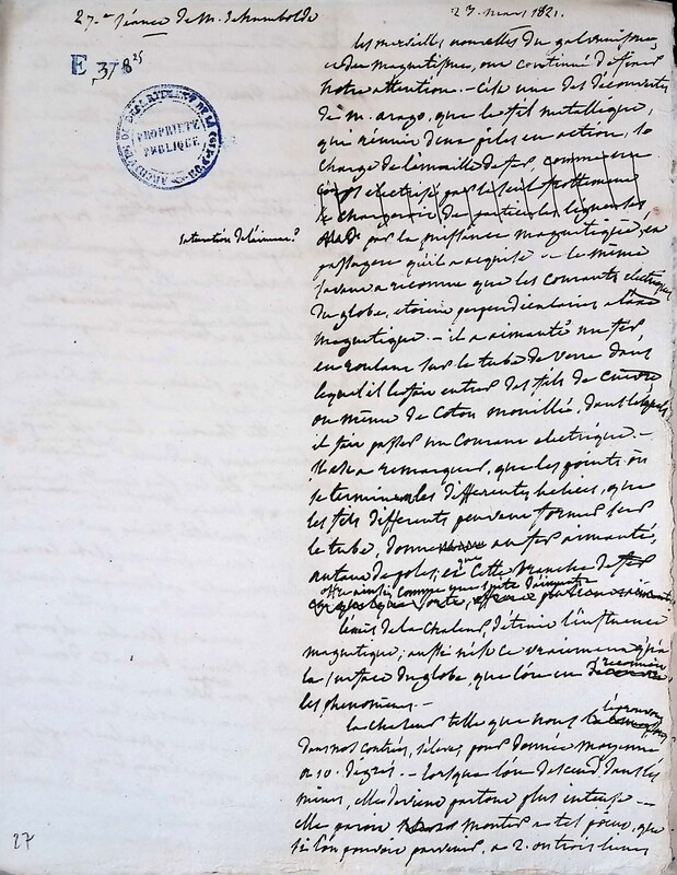 Cours privé de philosophie naturelle donné par Alexander von Humboldt ; 1820-1822