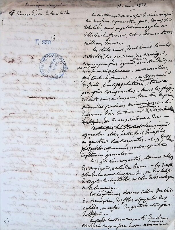 Cours privé de philosophie naturelle donné par Alexander von Humboldt ; 1820-1822