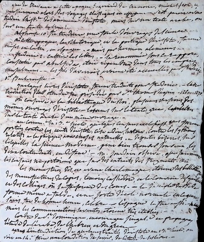 L&#039;age et l&#039;origine des traductions latines d&#039;Aristote de M. Jourdain