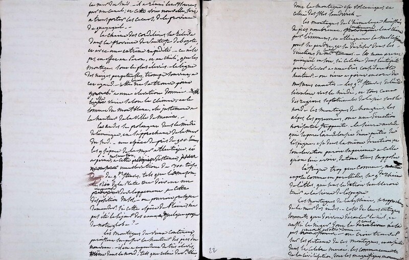 Cours privé de philosophie naturelle donné par Alexander von Humboldt ; 1820-1822