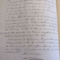 Lettre de Morme  (secrétaire en chef du canton de Chatillon) à V. de Chastenay, Chatillon sur Seine, 25 fructidor an 6