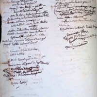 Pages de notes en vrac et morceaux de papier avec notes, Abonnement au journal des débats