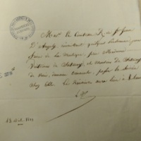 Billet du comte Régnaud de Saint-Jean d&#039;Angely  à V. de Chastenay, Paris