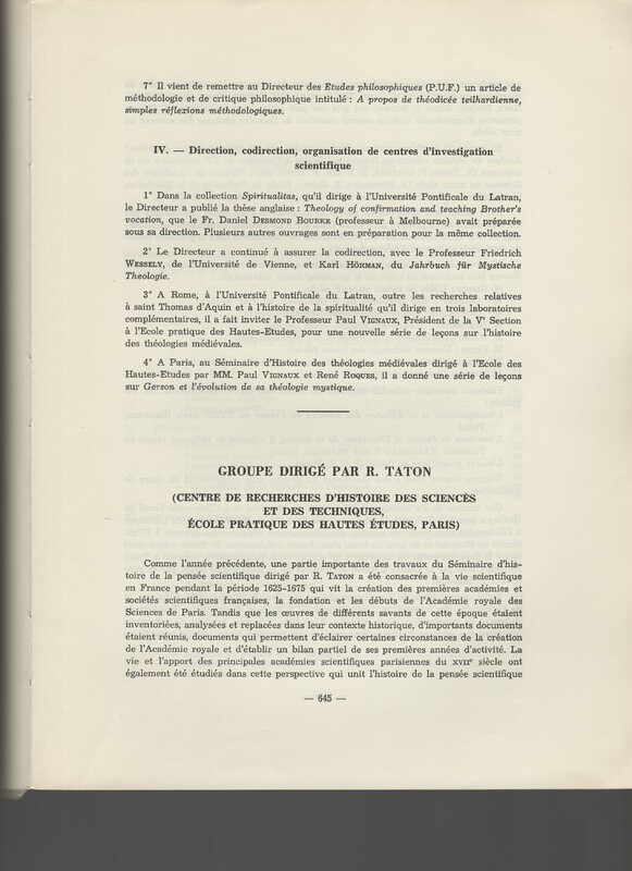 Rapport CNRS 1964-1965 Rapport CNRS 1964-1965