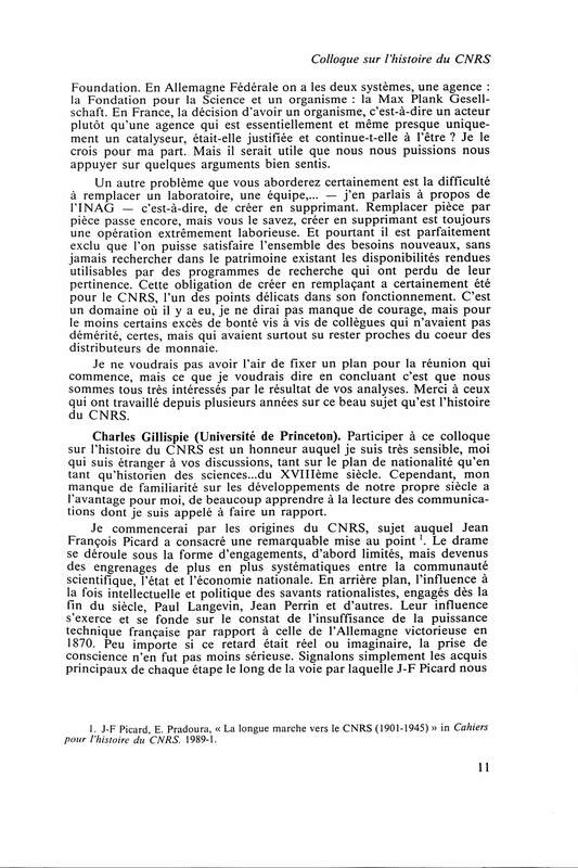 Cahiers pour l'histoire du CNRS 6