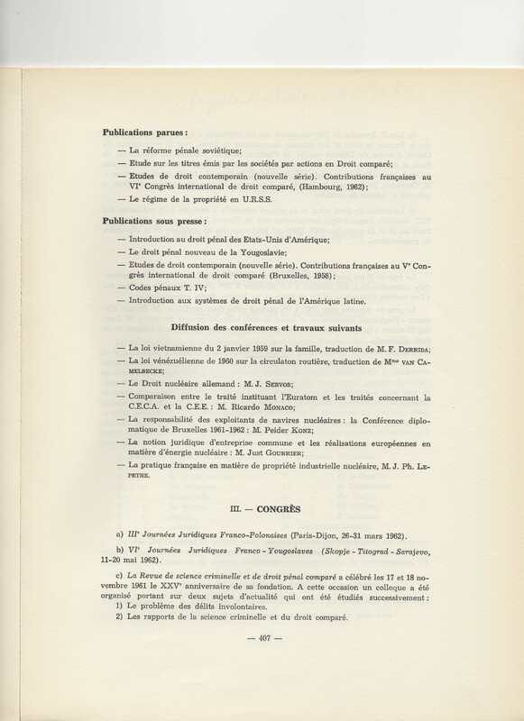 Rapport CNRS 1961-1962