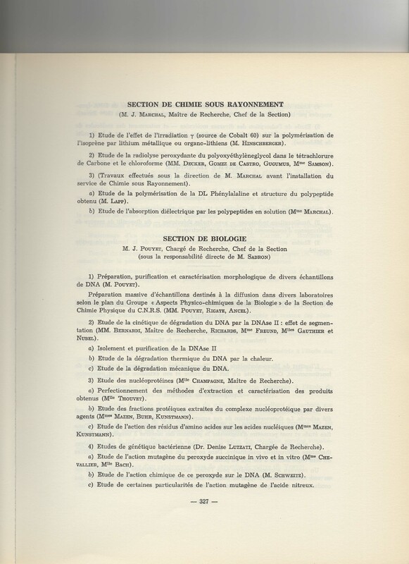 Rapport CNRS 1961-1962