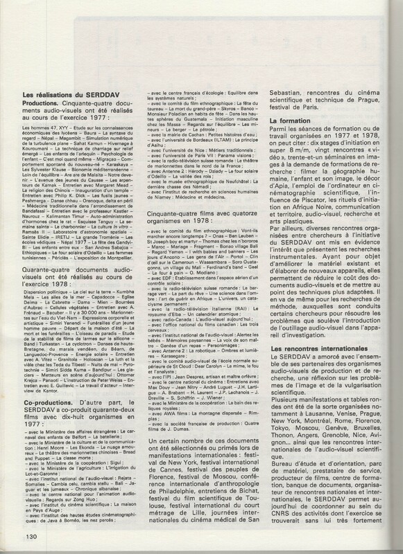 Rapport CNRS 1977-1978 Rapport CNRS 1977-1978