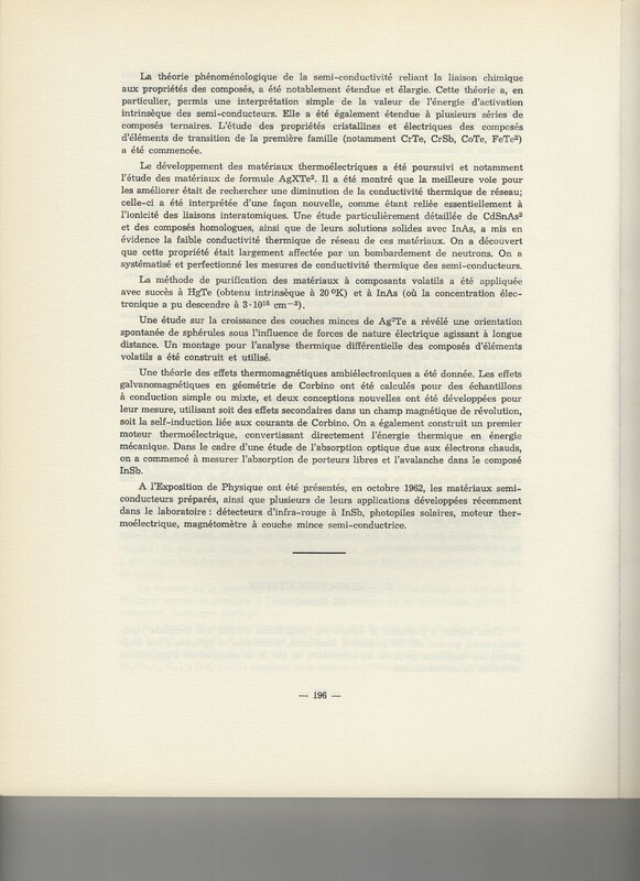 Rapport CNRS 1961-1962