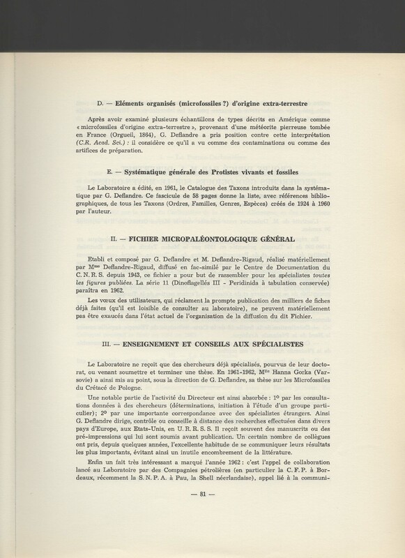 Rapport CNRS 1961-1962