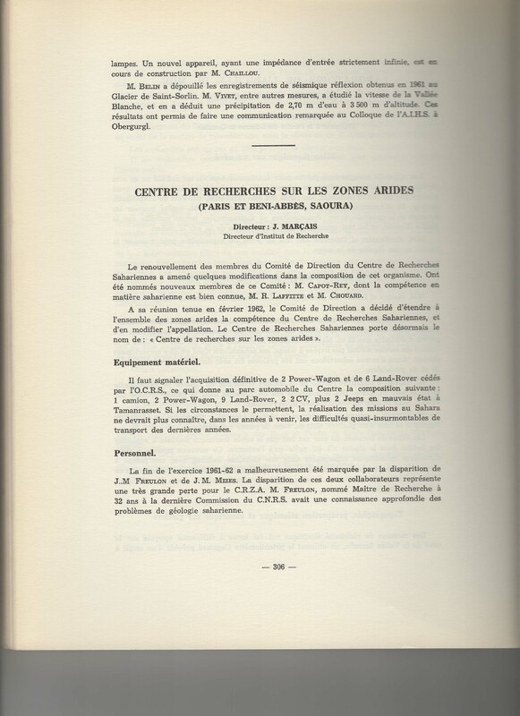 Rapport CNRS 1961-1962