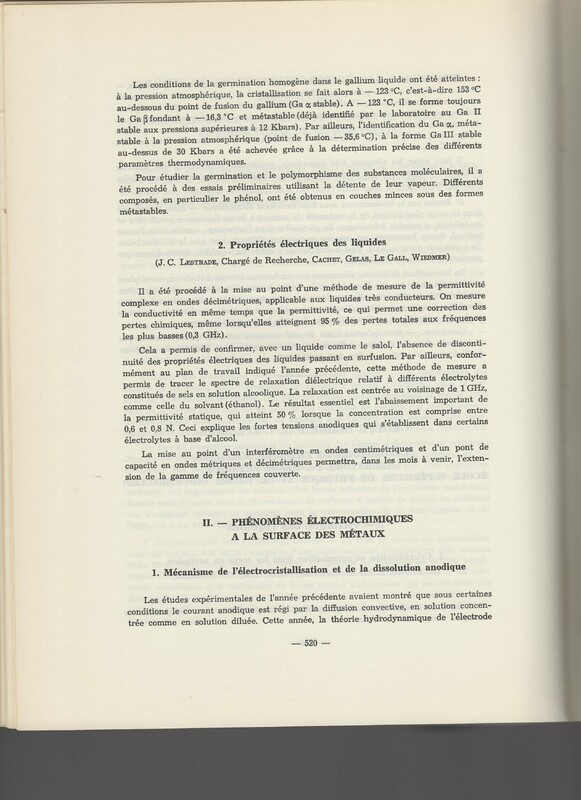 Rapport CNRS 1964-1965 Rapport CNRS 1964-1965