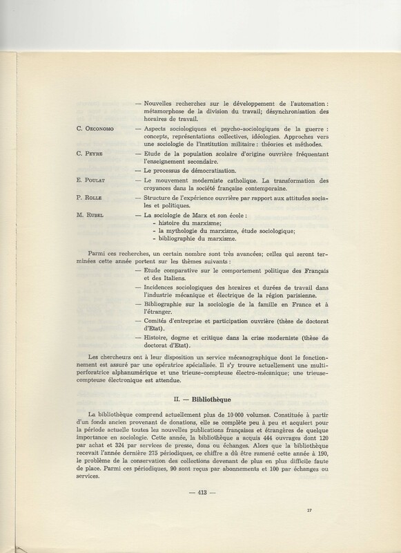 Rapport CNRS 1961-1962