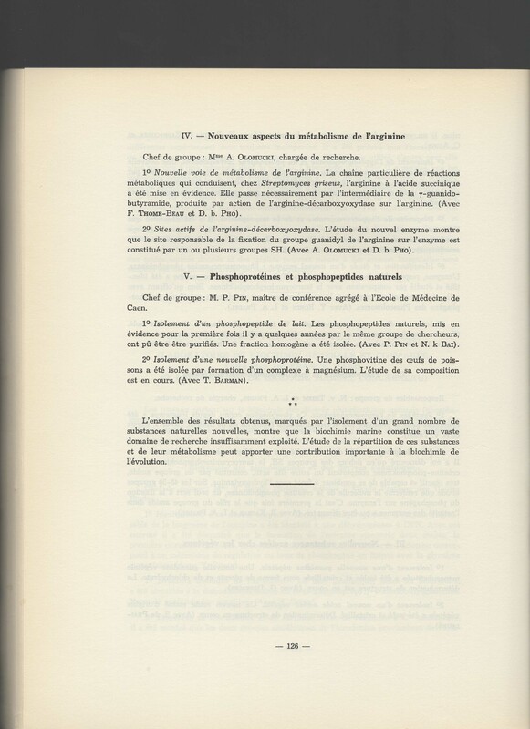 Rapport CNRS 1961-1962