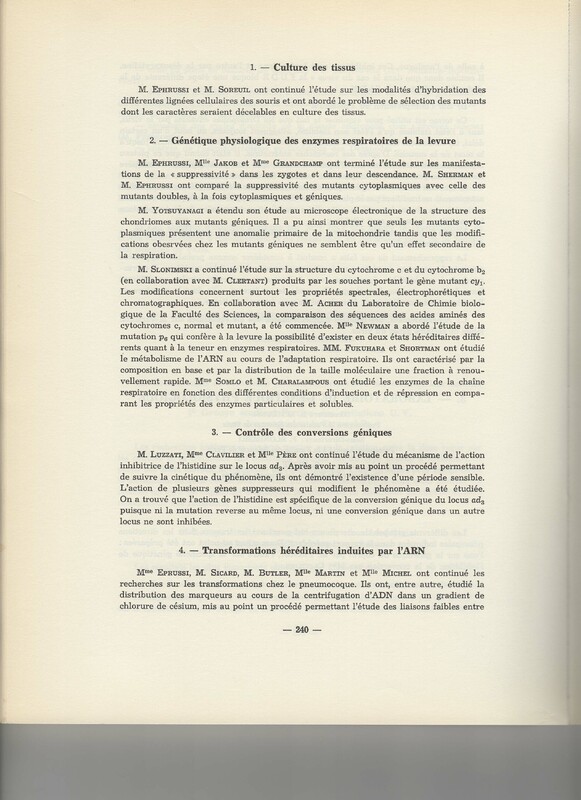 Rapport CNRS 1961-1962