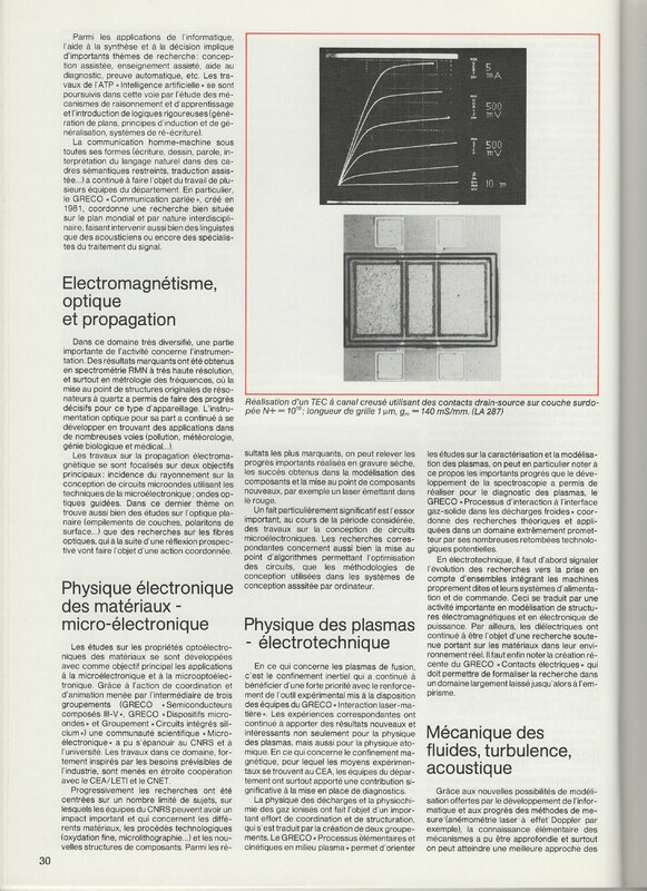 Rapport CNRS 1981-1982 Rapport CNRS 1981-1982