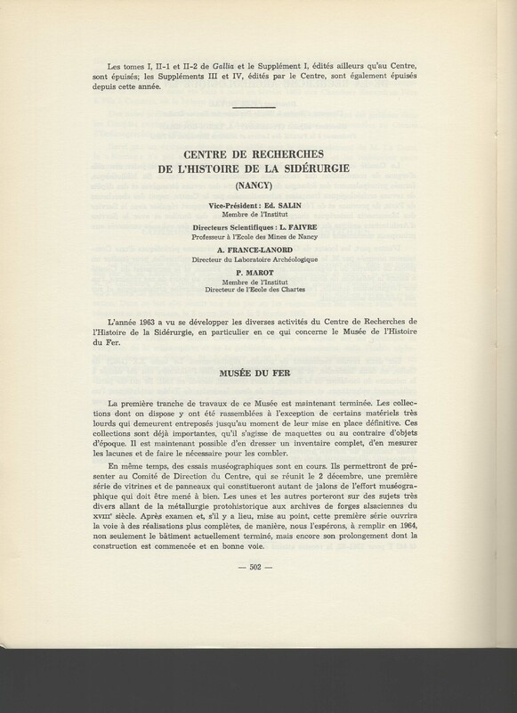 Rapport CNRS 1962-1963 Rapport CNRS 1962-1963