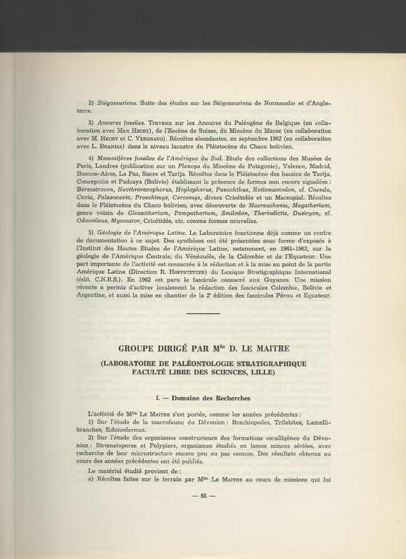 Rapport CNRS 1961-1962